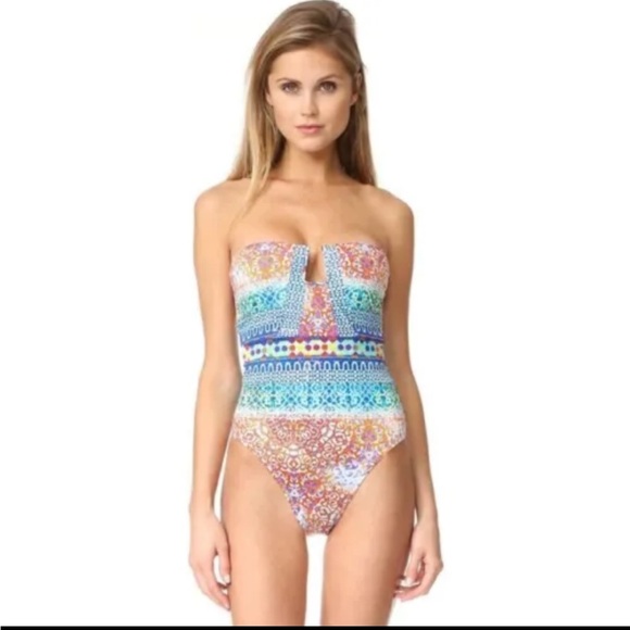 Nanette Lepore Tanzania Tile Print Swimsuit - size large - Picture 2 of 6